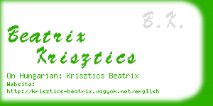 beatrix krisztics business card